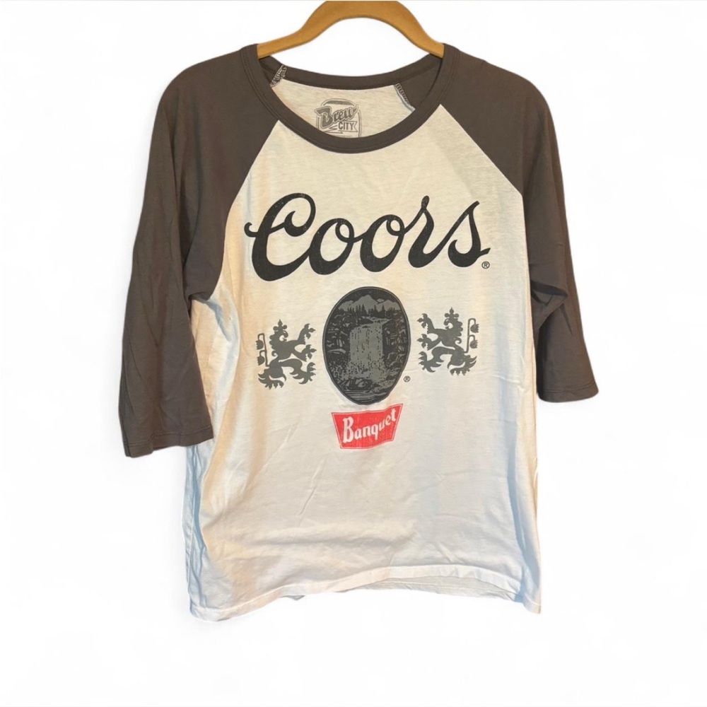Coors Women's Long Sleeve Tee - Brown and White